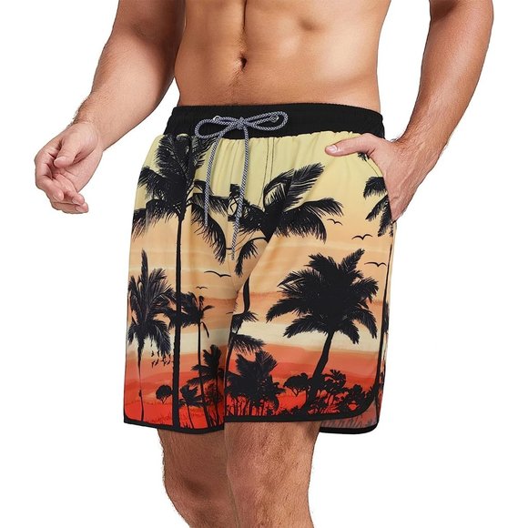 Swim Trunks Quick Dry Bathing Suit for Men with Compression Liner - Picture 2 of 4